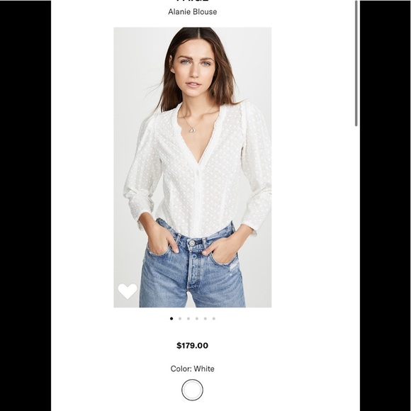 New Paige Alanie Eyelet Blouse white sz ML - Picture 1 of 8